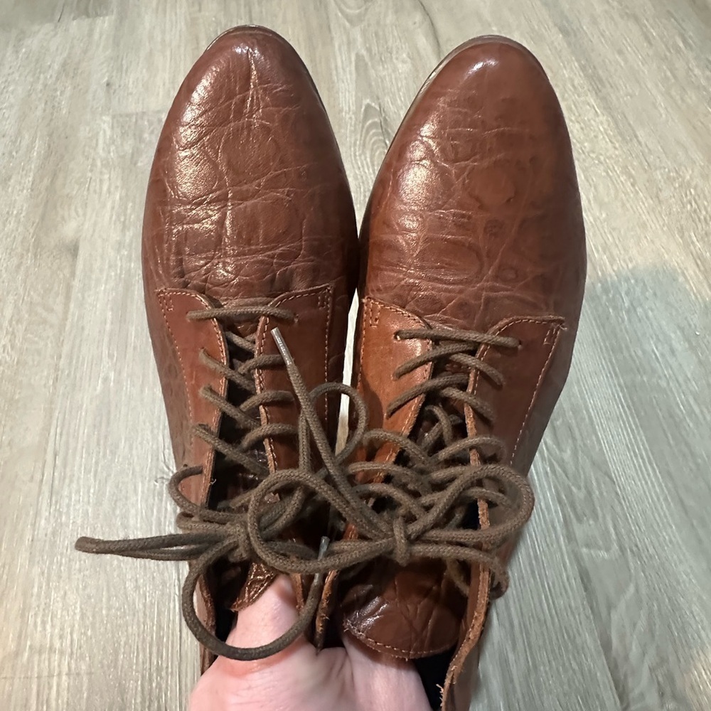 Vintage Rare Leather Oxfords by The Leather Collection Made in Brazil Size 8.5 👑 - Picture 5 of 8